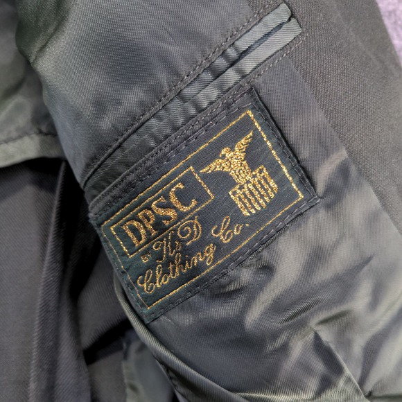 DPSC Women's Classic Design Fusible Coat Green Size 18L+ Poly Wool Blend Logo - Picture 4 of 16